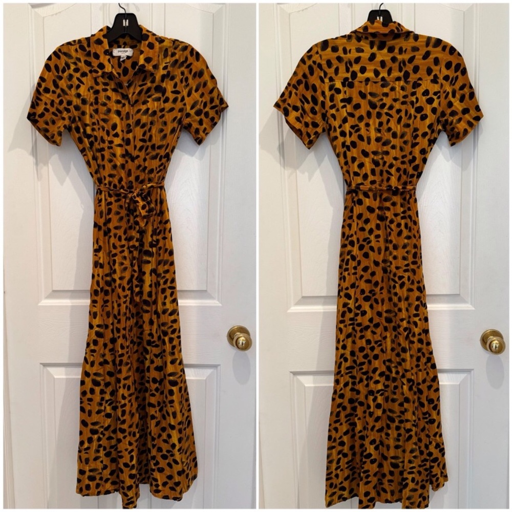 - Anthropologie Porridge Vianne Belted Maxi Dress Size 0 to 2 - Picture 9 of 13